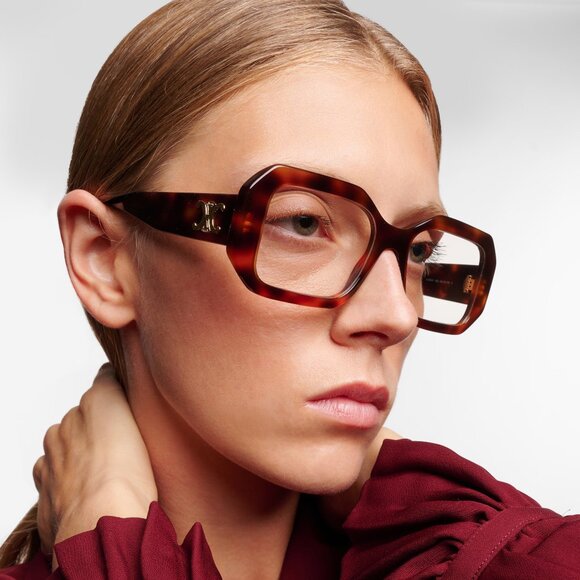 Celine Women Eyeglasses Blonde Havana Demo Rectangle CL50155I 053 NEW AUTHENTIC - Picture 9 of 9